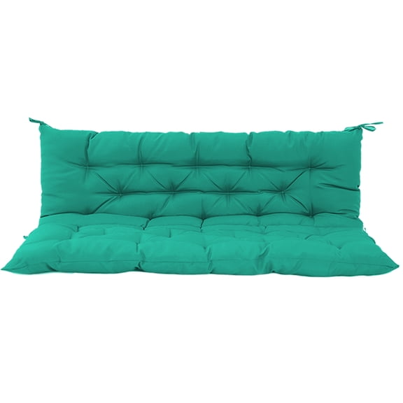 YANGXUN 70 Inch Outdoor Swing Cushions Waterproof 4 Inch Thick Porch Swing Cushion Replacement with Backrest and Ties Comfortable 2 to 3 Seater Patio Bench Pad for Garden Lawn Furniture Blue