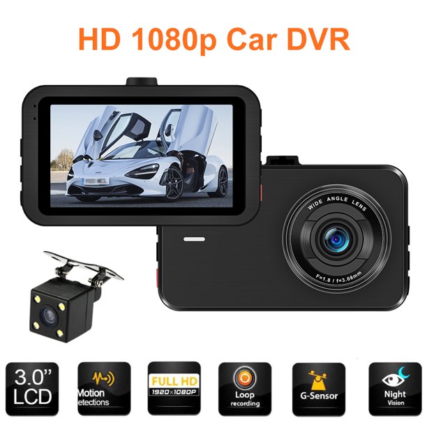 Car Dvr Camera Dashcam Fhd 1080p Video Registrator Recorder G Sensor Night Vision Dash Cam With Rear View Camera With 32g Tf Card Walmart Com Walmart Com