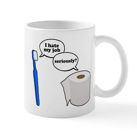 CafePress - I Hate My Job - 11 oz Ceramic Mug - Novelty Coffee Tea Cup