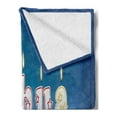 thumbnail image 2 of Joshua Soft Flannel Fleece Throw Blanket, Font Design as Burning Candles Surprise Birthday Party Celebration, Cozy Plush for Indoor and Outdoor Use, 60" x 80", Blue and Multicolor, by Ambesonne, 2 of 5