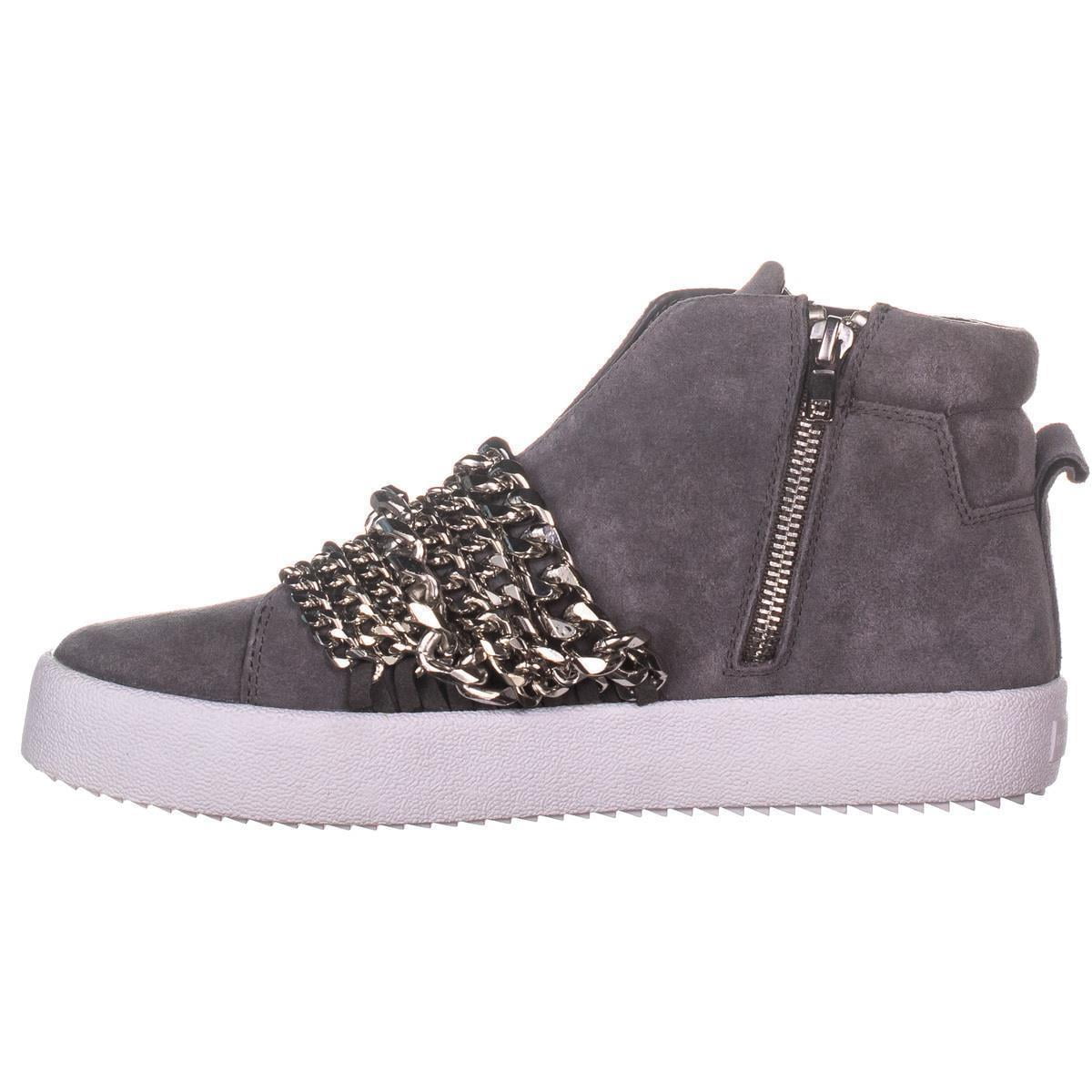 KYLIE Duke High Top Platform Sneakers Gray Suede KENDALL 8 US