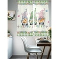 thumbnail image 4 of Easter Sheer Curtains 72 Inch Length 2 Panels Set Window Treatments, Spring Gnomes Floral Bunny Eggs Green Lattice Rod Pocket Semi Curtains for Living Room/Bedroom/Kitchen Décor, 104"W x 72"L, 4 of 7