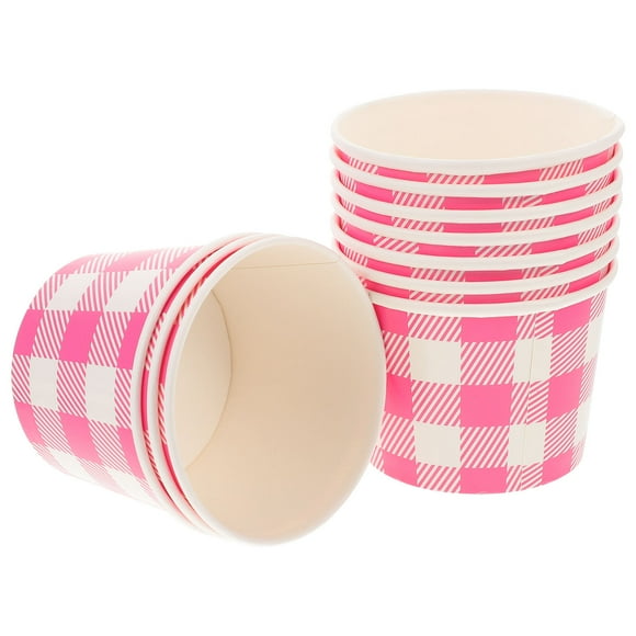 BRIGHTFUFU 10Pcs Disposable Paper Bowls Pink for Banquet Recyclable Use