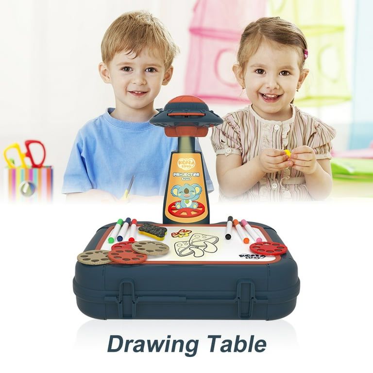 DINOSAUR TABLE WITH PROJECTOR FOR DRAWING + ACCESSORIES COLOUR BLUE, Toys  \ Blackboards