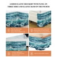 thumbnail image 5 of Abstract Ocean Waves Bed Skirt Queen Size 16" Drop Modernism Blue Marine Ruffled Wrap Around Bed Skirts Adjustable Elastic Bedskirt Dust Ruffle for Queen Size Bed, 5 of 7