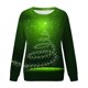 thumbnail image 3 of Gibobby Sudadera de cuello Rojoondo con estampado de Navidad para mujer, suéter de ajuste de cuello Rojoondo, camisetas informales de manga larga para entrenamiento, blusa suelta (Verde, XL), 3 of 4