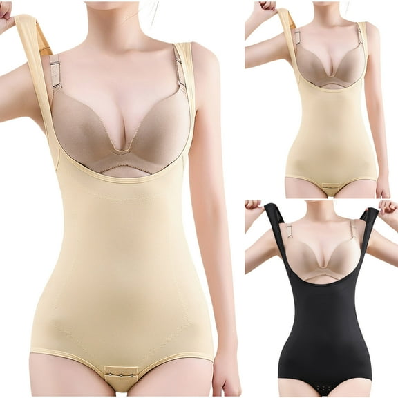 Jinhomg Womens Full Slip Dress Tummy Control Body Shaper Shaping Dress Seamless Shapewear Slips for Under Dresses Coffee L