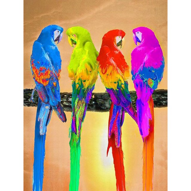 Taladro de pintura de diamante 5D Kits de bricolaje Cuadro de mosaico de loro colorido cuadrado completo Hugtrwg Para estrenar