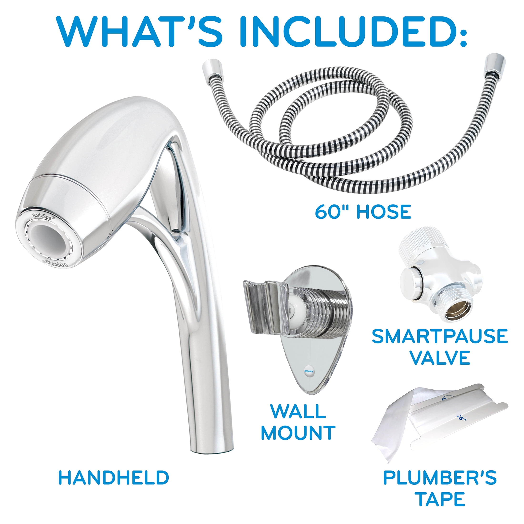 Oxygenics BodySpa RV 2-Setting Chrome Handheld Shower Head with 60-inch Hose