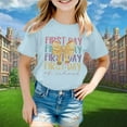 Bjutir Girls Shirts Summer Bowtie Letter Print Short Sleeve Crew Neck ...