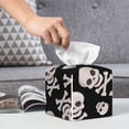 thumbnail image 6 of Zufioo black white Skull bone Tissue Box Cover, Tissue Box Cover Holder Square PU Leather for Bathroom Vanity, Countertops, Dressers, Night Stand, Parlors and Offices, 6 of 7