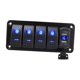 thumbnail image 2 of Panel de interruptores basculantes de 4,2 A con cargador USB doble, voltímetro de aluminio de alta resistencia para vehículos 5 pandillas, 2 of 8
