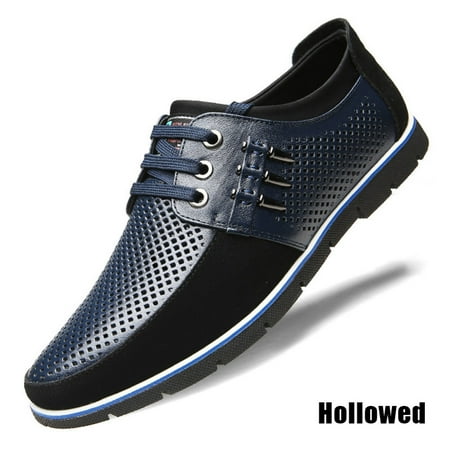 

Fashion Mens PU Leather Shoes Breathable Anti-Slip Vintage Boots Casual Streetwear New