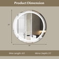 thumbnail image 3 of Gymax Round Led Bathroom Mirror w/ 3 Color LED Lights Time & Temperature Display Silver & White, 3 of 10