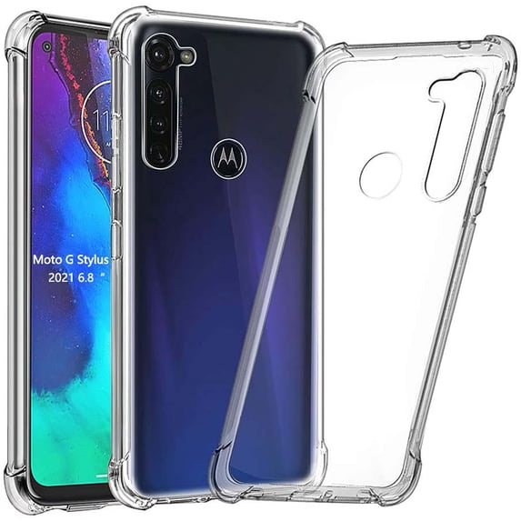 Njjex for Moto G Stylus (2021) / G Play (2021) / G Power (2021) / G Pure(2021) Clear Case, Njjex for Moto G Stylus Crystal Clear Shock Absorption Technology Bumper Soft TPU Cover Case -Clear