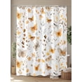 thumbnail image 4 of Orange Floral Spring Extra Long Shower Curtain Set, Waterproof Shower Curtains for Bathroom, Butterfly Botanical Summer Washable Fabric Cloth Bath Curtain for Bathtub with Hooks 72x96 Inches, 4 of 6