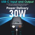 thumbnail image 3 of Portable Charger ,40000mAh Power Bank PD 30W Quick Charging, Flashlight for Camping or Emergency Use,LED Power Percentage Display(Carbon Black), 3 of 7