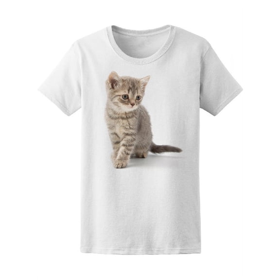 Cute Tabby Cat Baby Little Kitten T-Shirt Women -Image by Shutterstock, Female XX-Large
