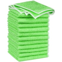 REGALWOVEN 12 Pack Kitchen Dish Cloths Soft Absorbent Dish Towels Green 7" x 9"