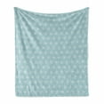 thumbnail image 1 of Vintage Soft Flannel Fleece Throw Blanket, Continuous Geometric Inspired Rhythmic Floral Motif Pattern, Cozy Plush for Indoor and Outdoor Use, 60" x 80", Pale Blue and Pearl, by Ambesonne, 1 of 5
