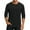 Black, variant on Men's Long Sleeve Round Neck Raglan Three Quarter Sleeve T-Shirt Top for Spring Fall Casual Style,Black,L