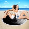 thumbnail image 4 of Qocolhg Serviette de Plage en Microfibre Ronde Imprimée Légère Serviette de Bain Colorée Légère et durable Couverture de Plage Anti-Sable Tapis de Plage Serviette Multi-Usage pour Voyage Piscine en Liquidation, 4 of 10