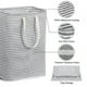 thumbnail image 3 of Cesto para ropa sucia 72 l Tela impermeable plegable con gran capacidad Gris, 40x30x60cm (raya ancha), 3 of 5
