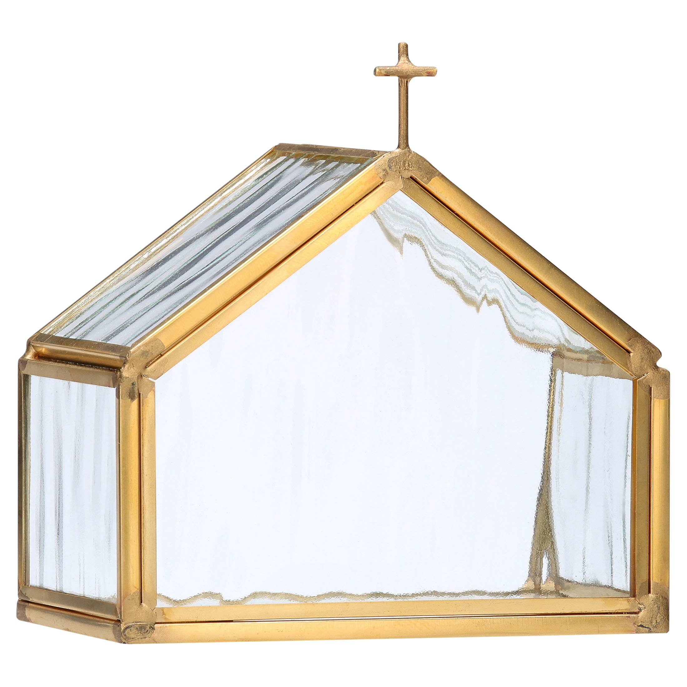 Clear Glass Church Candle Holder, 4", by Holiday Time