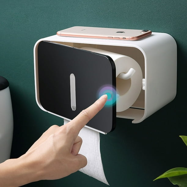 Soporte de papel higiénico PS, papel higiénico montado en la pared, soporte de papel higiénico impermeable, caja de almacenamiento de papel en rollo de pared, diseño de clase mundial