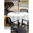 thumbnail image 5 of Outdoor Tablecloths with Umbrella Hole & Zipper, Wisteria 54x54 Inch Square Tablecloths, Purple Flowers Leaves Butterflies Botanical Spring Waterproof Table Cloth, Patio/Pool/Picnic Table Covers, 5 of 8