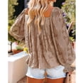 thumbnail image 4 of Blusa de cuello cuadrado, blusa con puños con volantes, blusa larga de moda para mujer, blusas casuales para mujer, rendimiento potente, 4 of 6