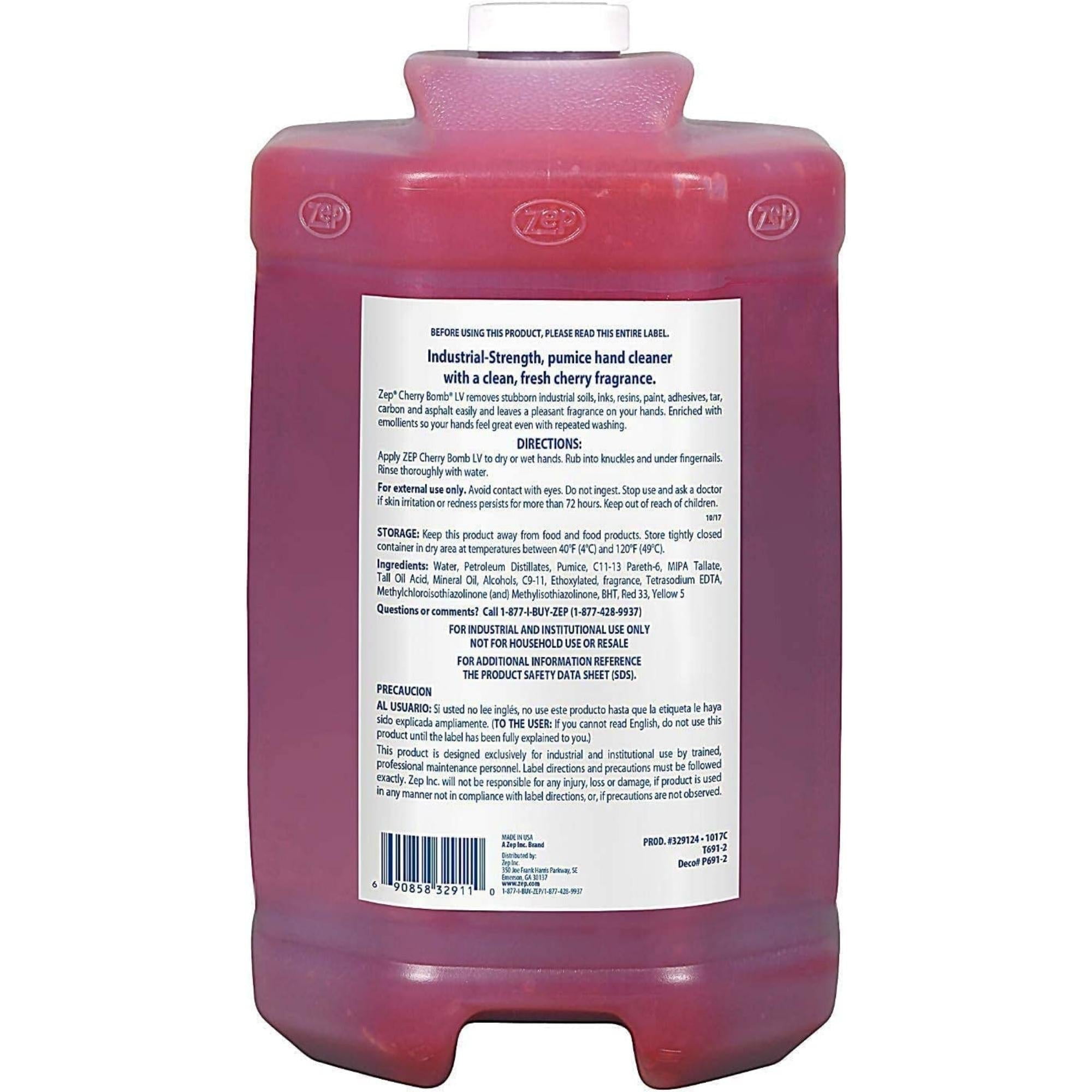 Zep Hand Cleaner, Cherry Bomb with Emollients/Grit, 1 Gal, Jug, Cherry  Fragrance, 4 Pack 095124