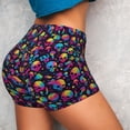 thumbnail image 2 of Sikiie Skull rainbow color mushroom Print Workout Shorts Women Scrunch Butt Gym Shorts Seamless High Waist Tummy Control Yoga Biker Athletic Shorts, 2 of 5