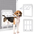 thumbnail image 1 of Ownpets Puerta mosquitera para perros, solapa interior de puerta de 11x13 pulgadas, puerta mosquitera con cerradura para mascotas, cierre magnético, puerta resistente para perros (blanco), 1 of 5