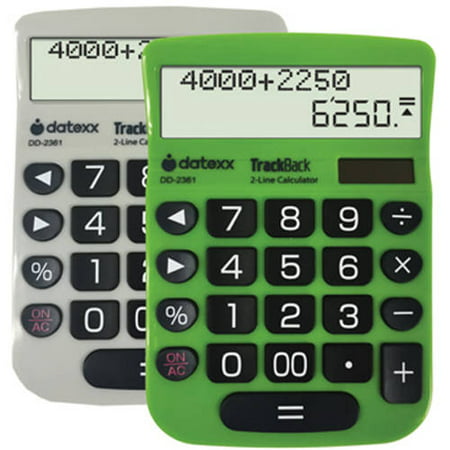 Datexx 2-Line TrackBack Desktop Calculator, (Best Calculator On The Market)