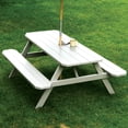 A & L Furniture Yellow Pine Picnic Table with Attached Benches