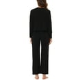 thumbnail image 3 of INSPIRE CHIC Women's Sleepwear Pajama Soft Round Neck Casual Knit Nightwear Lounge Sets XS Black, 3 of 4