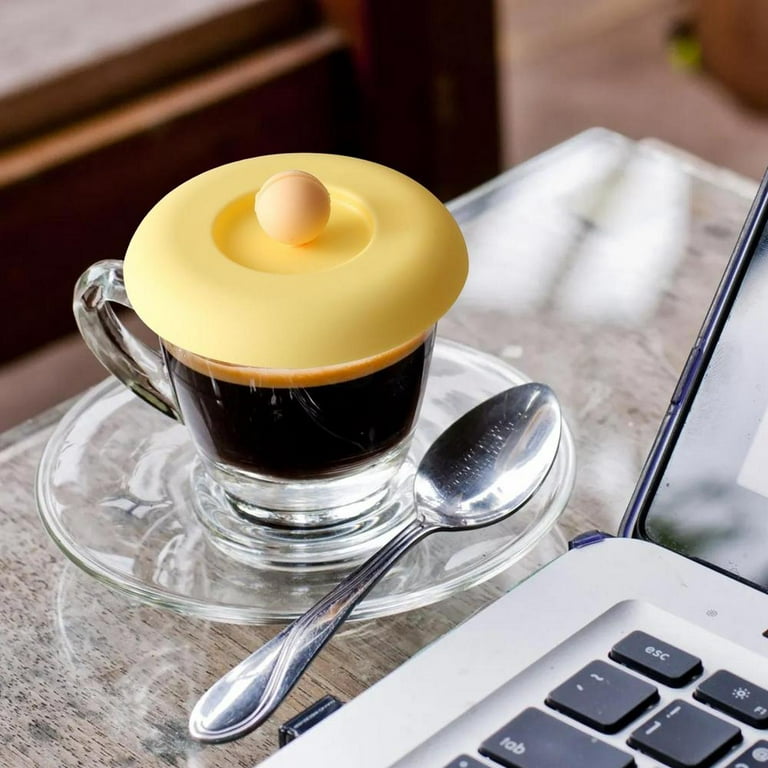 Tohuu Silicone Coffee Cup Lid Cute Silicone Mug Cup Cover Hot Drink Cup Lid  Soft Reusable Silicone Lids for Mugs Cups Beer Glasses Outdoors & Indoors  intensely 