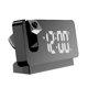 thumbnail image 2 of Reloj despertador con proyección para dormitorio, radio despertador digital con atenuador y puertos de carga USB, proyector giratorio de 180°, alarma dual, función de repetición, reloj digital con, 2 of 8