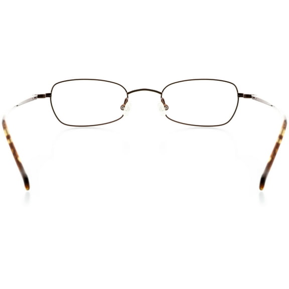 Unisex Optical Eyewear - Rectangle Shape, Metal Full Rim, Cocoa