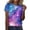 Purple, variant on Kaondbfi Delicate Arctic Light Print T Shirts Fashionable Summer Round Neck Short Sleeve Blouses Tops for Carnival