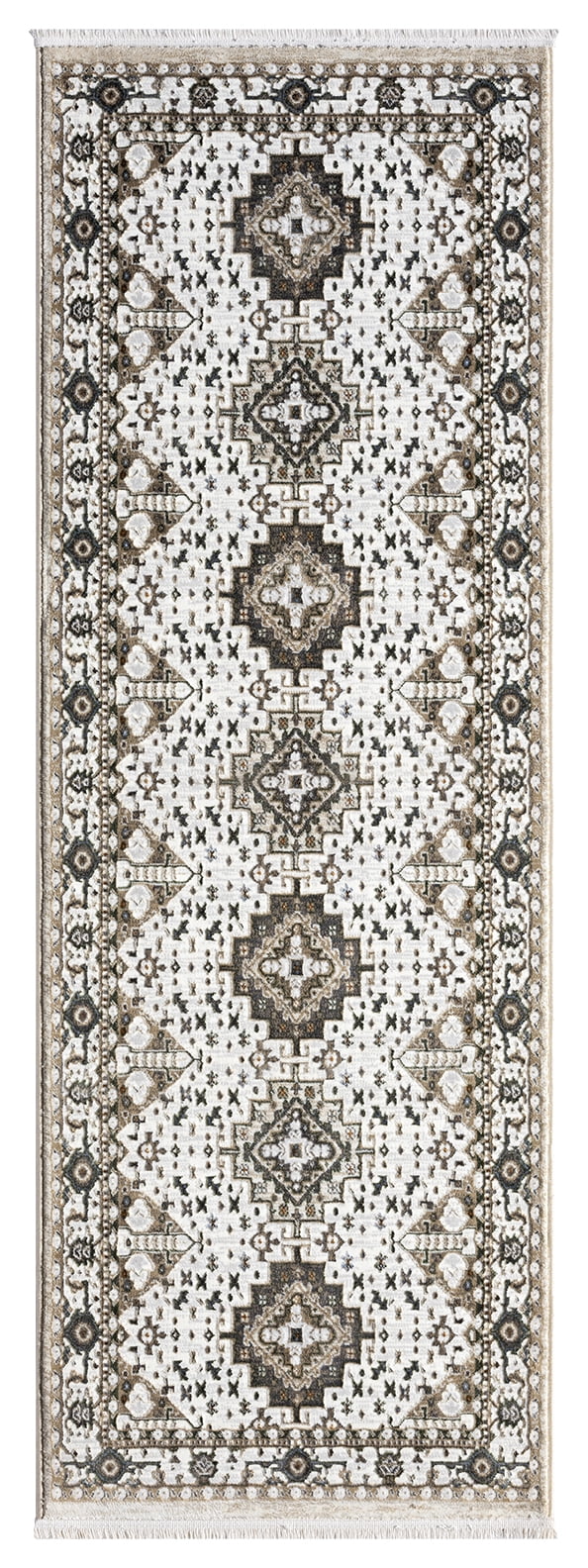 United Weavers Riviera Azure Runner Rug, Border Pattern, Cream, 2'7" X 7'2"