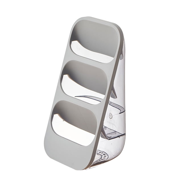 Moyic Divisiones verdes de la cocina con el organizador vertical de tres compartimentos a prueba de polvo y drenable Organizadores de utensilios de cocina Gris