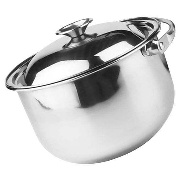 Worgeous Kitchen Mixing Pot Soup Pot Silver Stainless Steel 1Pcs 6.7x6.3x6.3in