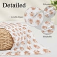 thumbnail image 3 of Orange Floral Body Pillow Cover 20 x 54 Inch Decorative Pillow Cover Rustic Leaves Flowers Country Botantical Lumbar Pillowcase Seasonal Rectangle Cushion Case for Couch Sofa Bed Living Room, 3 of 9