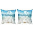 thumbnail image 1 of Ambesonne Saying Throw Pillow Cover 2 Pack, You Need the Beach Phrase, 24", Blue White, 1 of 2