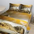 thumbnail image 2 of Ambesonne Egyptian Fitted & Top Sheet Set with Shams, Pyramids with Clouds Image, Cream Orange, 2 of 8