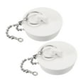 thumbnail image 1 of 2 Pcs Tapones para Bañera, Tapones de Caucho para Drenaje de Bañera 1-5/8" a 1-3/4" y Cadena de 15" con Bolas, Blanca, 1 of 6