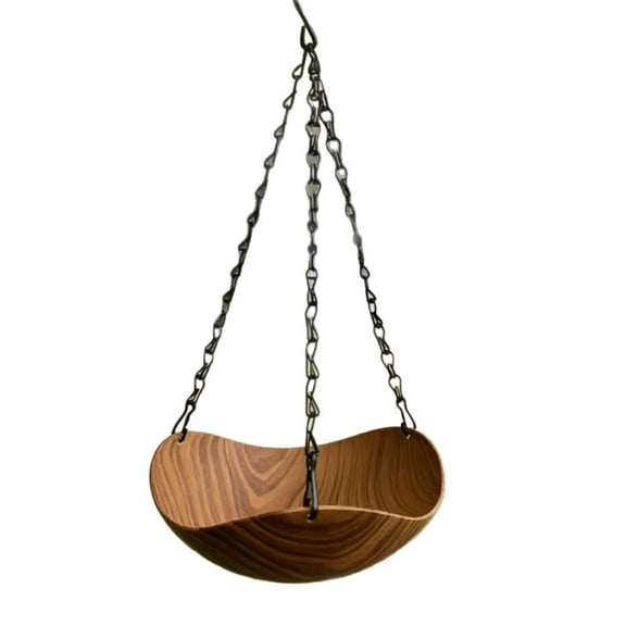 Hanging Bird Bath Feeder, Windproof Outdoor Water Dispenser, Chain Suspended Bird Basin, Wildlife Drinking Station for Garden Yard Decor
