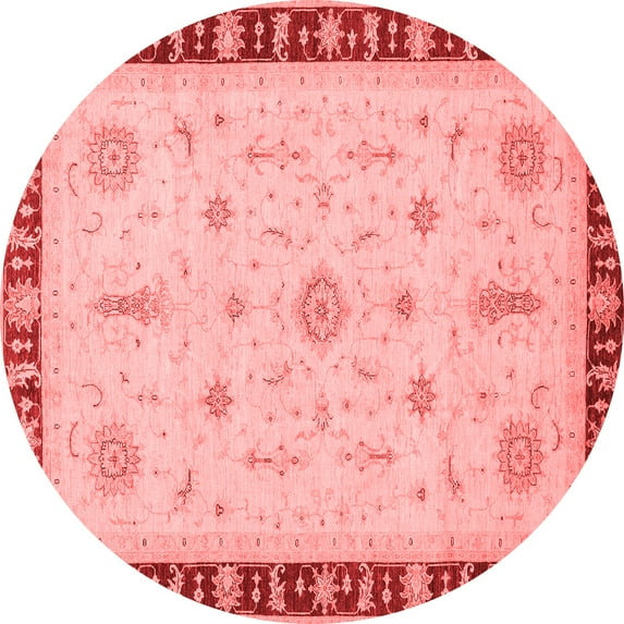 Ahgly Company Indoor Round Oriental Red Traditional Area Rugs, 8' Round